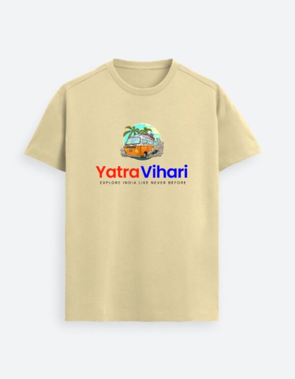 Beige Supima T-Shirt for Travel Lovers